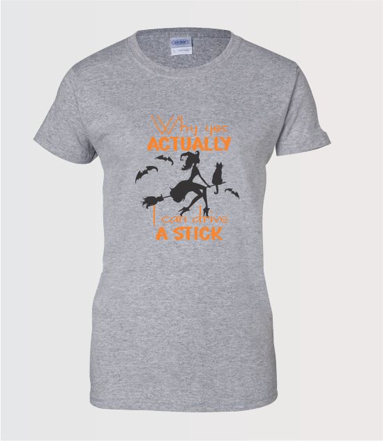 Why yes Halloween graphic on a ladies style sport grey t-shirt