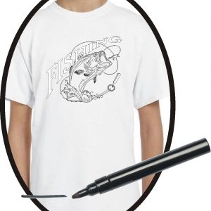 fish jumping sublimation print on white t-shirt DIY