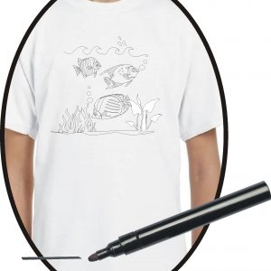 three fish in the sea colouring t-shirt