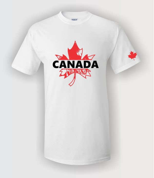 Canada rustic leaf unisex white graphic t-shirt