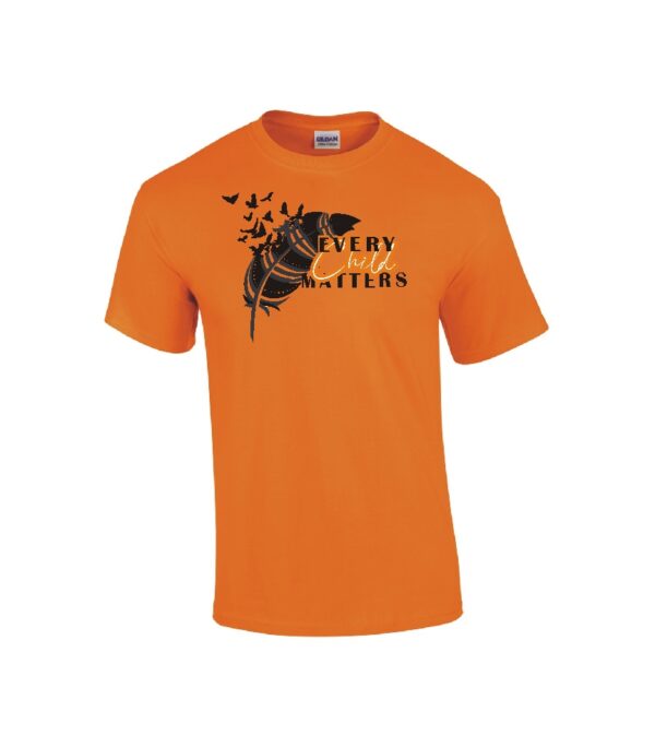 safety orange Gildan t-shirt with Siser HTV applied every child matters