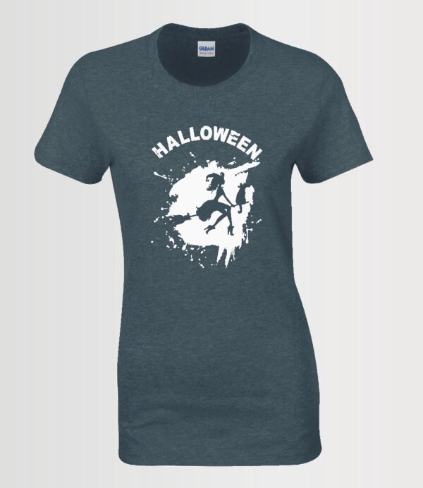 custom halloween t-shirt glow-in-the-dark Siser HTV on Gildan dark heather ladies t-shirt