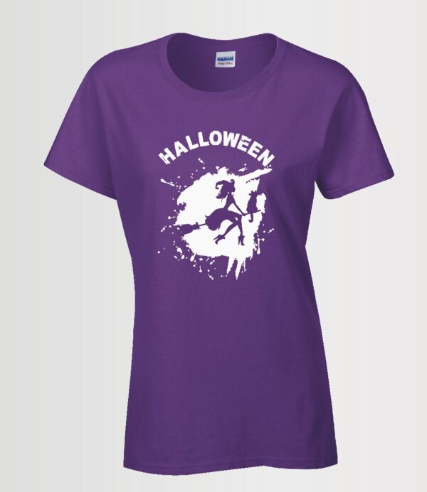 custom halloween t-shirt glow-in-the-dark Siser HTV on Gildan purple ladies t-shirt