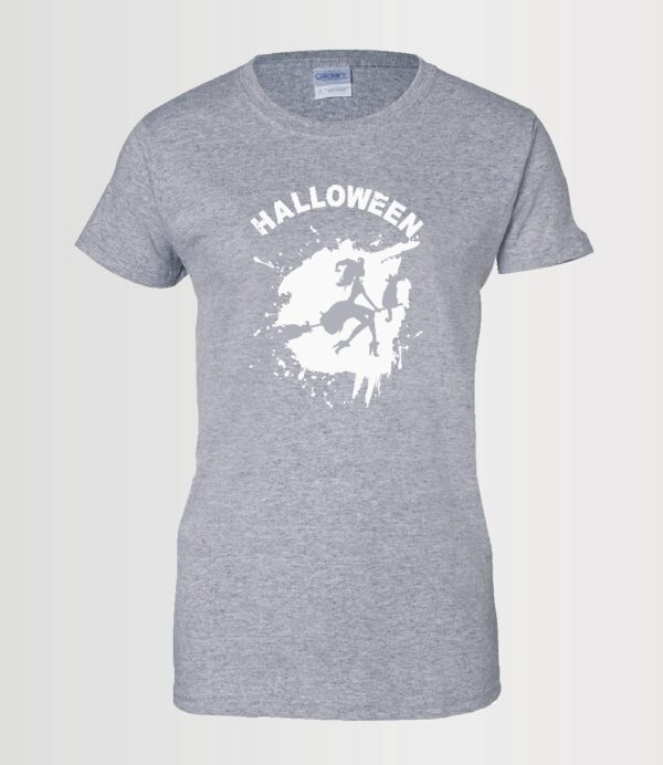 custom halloween t-shirt glow-in-the-dark Siser HTV on Gildan sport grey ladies t-shirt