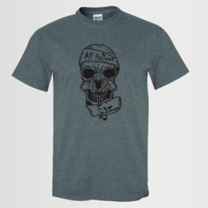 Halloween custom graphic t-shirt "all hallows eve" in black Siser HTV on dark heather Gildan t-shirt