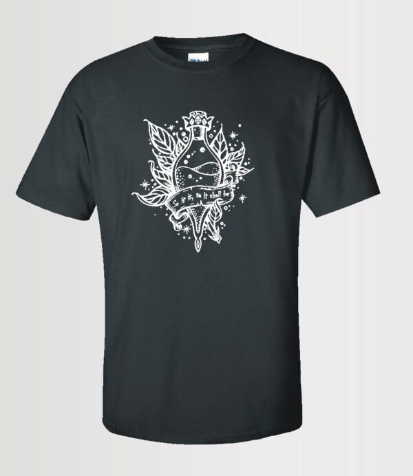 custom potion t-shirt on black Gildan t-shirt in white Siser HTV