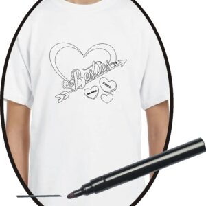 Valentine's Wearable Art colouring t-shirt option 1-besties