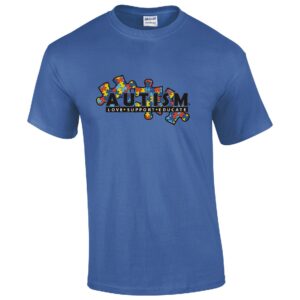 unisex autism awareness custom royal blue t-shirt
