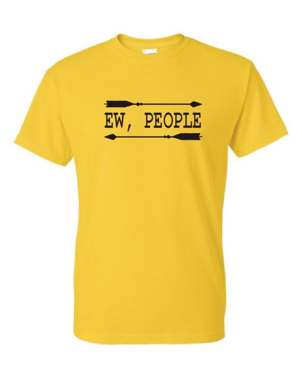 ew people custom t-shirt in black Siser HTV on yellow cotton blend tee