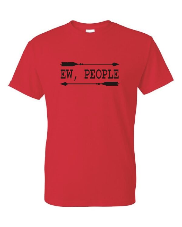 ew people custom t-shirt done in black Siser HTV on unisex red cotton blend tee