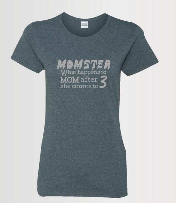 Momster Funny Custom T-shirt dark heather with silver HTV