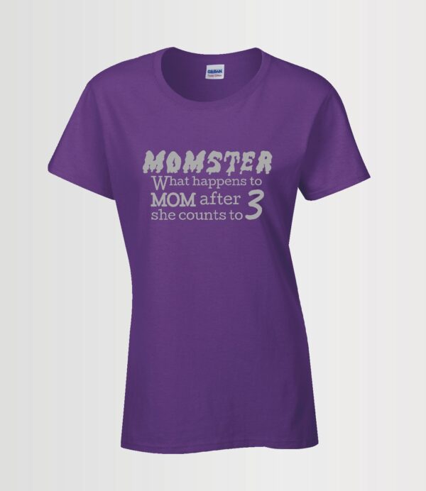 Momster Funny Custom T-shirt purple with silver HTV