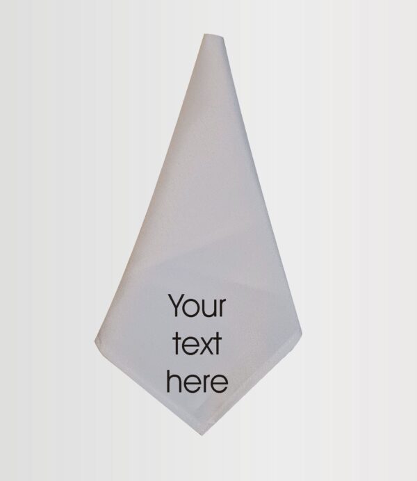 folded napkin with your text here on it