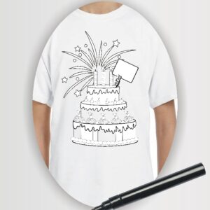 birthday wearable art coloring t-shirt