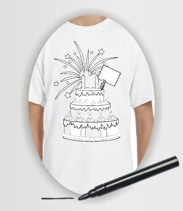birthday wearable art coloring t-shirt