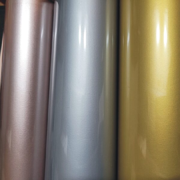 samples of rose gold, silver and gold Siser HTV