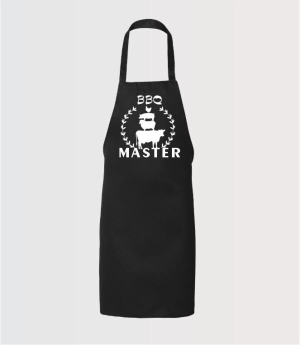 personalized full apron with BBQ Master in white HTV