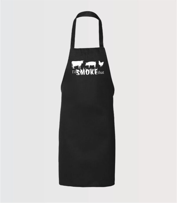 personalized full apron with "Id smoke that" in white HV