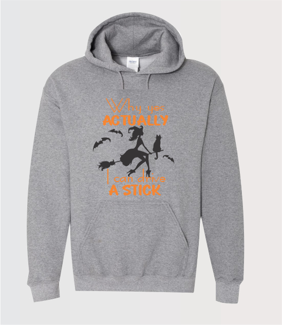 Why yes Halloween themed design on a unisex sport grey hoodie