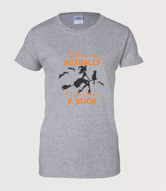 Why yes Halloween graphic on a ladies style sport grey t-shirt