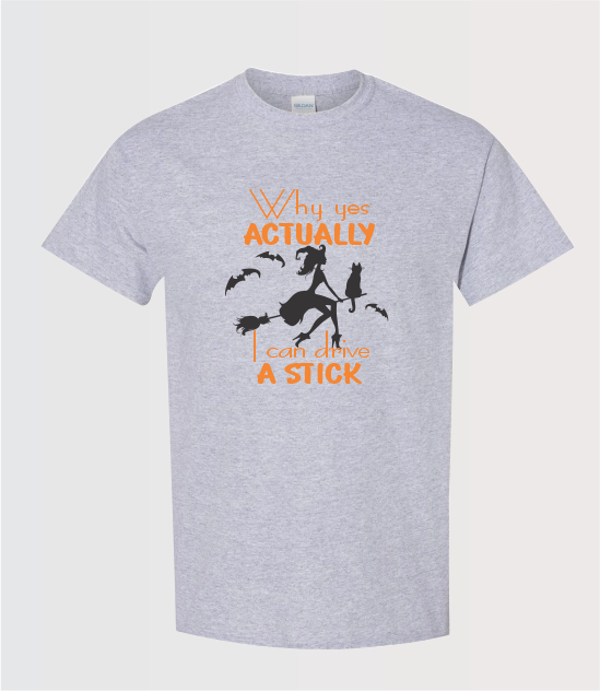 Why yes Halloweeen graphic design on a unisex sport grey t-shirt