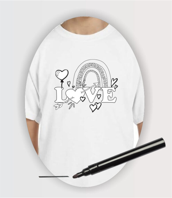 coloring t-shirt Valentine's Day themed Option#4 LOVE